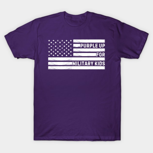 VINTAGE PURPLE UP FOR MILITARY KIDS T-Shirt by TreSiameseTee